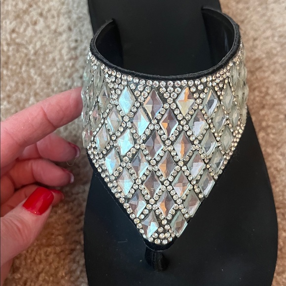 Yellow Box Bling Platform Sandals - Picture 2 of 8